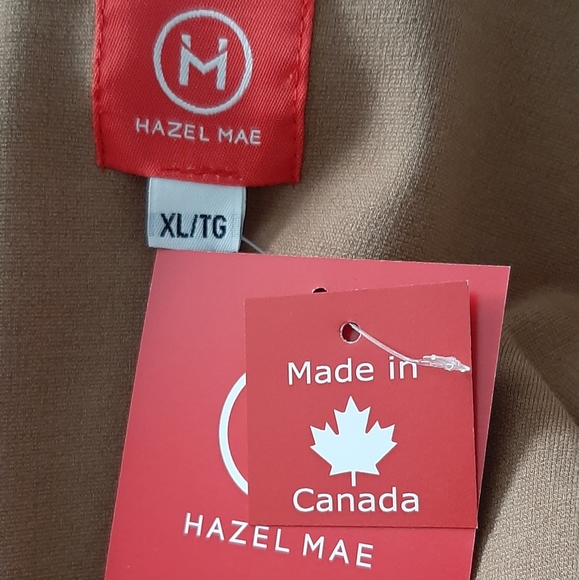 Designer Hazel Mae Taliah Dress Camel/Ivory Size XL Brand New Made in Canada - Picture 8 of 8